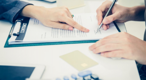 signing a paper agreement